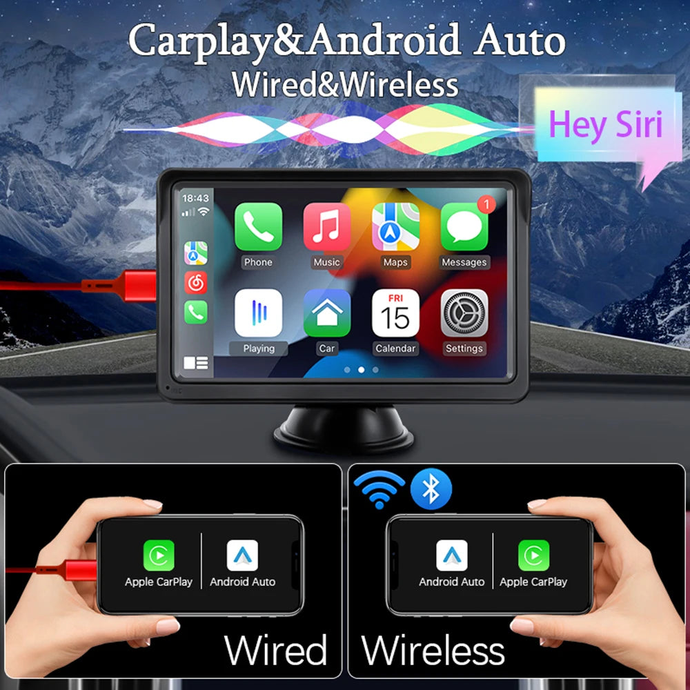 Wireless CarPlay & Android Auto 7inch display